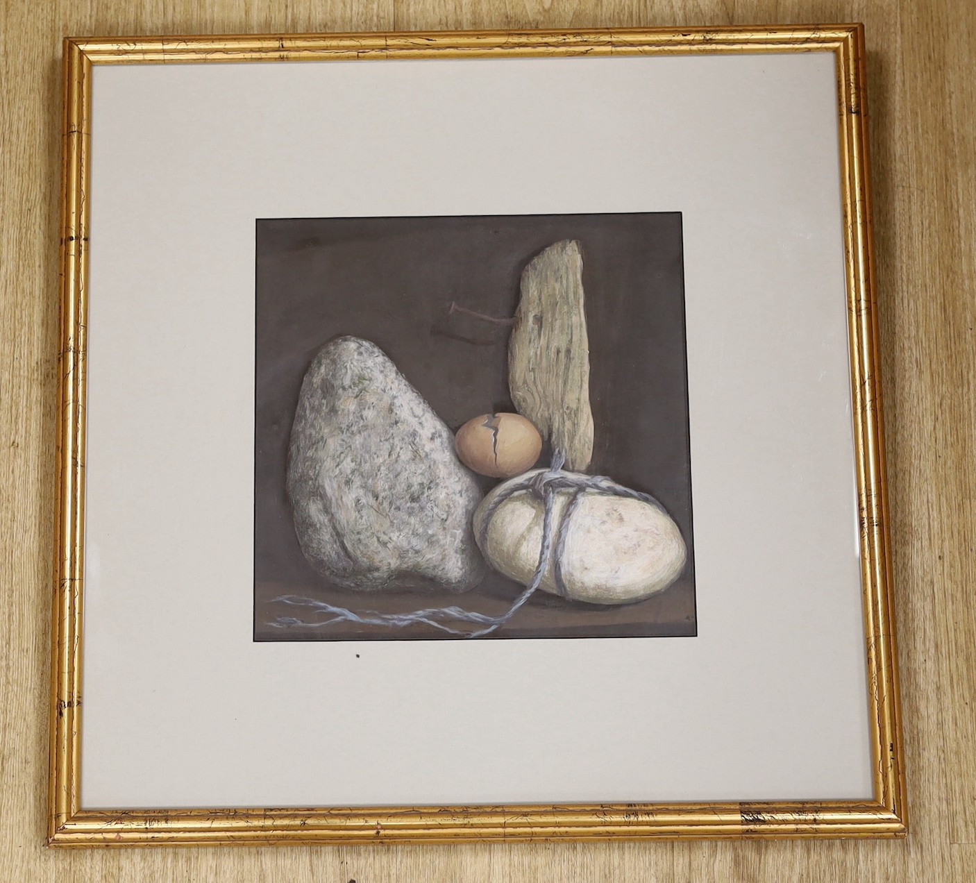 David Clark (20th C.), oil on card, 'The Time Things Take', Cyril Gerber Fine Art label verso, 29 x 29cm